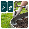 Bordure de jardin plastique flexible 20m avec piquets gris - VOUNOT FR