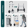 Chariot de course pliable aluminium 2 roues avec sac isotherme gris - VOUNOT FR