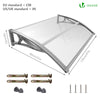 Auvent de porte marquise 120x80 cm transparent en Polycarbonate anti UV - VOUNOT FR