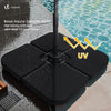 Lot de 4 dalles lestage parasol HDPE 60L eau - 100kg sable noires - VOUNOT FR