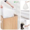 Panier a linge en bambou rectangulaire double compartiments avec couvercle 100L - VOUNOT FR