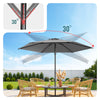 Parasol de jardin inclinable avec aeration et sac bandouliere 270cm gris
