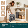 Tabouret pliant antiderapant 37x30x32.5 cm plastique gris - VOUNOT FR
