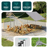 Enclos poulailler en metal galvanise et grillage avec bache PE 400x300x200cm - VOUNOT FR