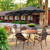 Parasol Jardin Double Aluminium 150 x 300 cm gris - VOUNOT FR