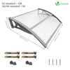Auvent de porte marquise 100x80 cm transparent en Polycarbonate anti UV - VOUNOT FR