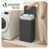 Panier a linge 1 compartiment et sac amovible auto ajustant avec couvercle 90L Anthracite - VOUNOT FR