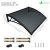 Auvent de porte marquise 100x80 cm en Polycarbonate anti UV Anthracite - VOUNOT FR