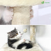 Arbre à Chat 138cm avec Griffoir Plateforme Niche et Capsule Spatiale beige - VOUNOT FR