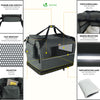 Sac transport pliable chien chat caisse cage portable 60x44x44cm gris - VOUNOT FR