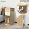 Lot de 2 Table de chevet d’appoint avec tiroir et compartiment 25x30x66cm naturel - VOUNOT FR
