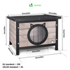 Maison pour Chat en bois avec toit bitumé et entrée en forme d'oreilles de chat Gris - VOUNOT FR