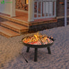 Brasero Exterieur en Metal avec Grille Tisonnier diametre 60cm noir - VOUNOT FR