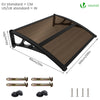 Auvent de porte marquise 100x80 cm transparent en Polycarbonate anti UV Marron - VOUNOT FR