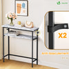 Console table 2 niveaux style industriel en metal et MDF 80x24x80 cm Blanc - VOUNOT FR