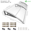 Auvent de porte marquise 200x80 cm transparent en Polycarbonate anti UV - VOUNOT FR
