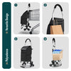 Chariot de course pliable monte escalier aluminium avec crochets noir - VOUNOT FR