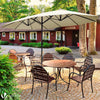 Parasol Jardin Double Aluminium 270 x 460 cm beige - VOUNOT FR