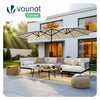 Parasol Jardin Double Aluminium 270 x 460 cm beige - VOUNOT FR