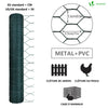 Grillage a poule avec fils 13mm en PVC gaine vert 1x50M - VOUNOT FR