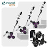 Chariot de courses pliable monte escalier aluminium avec sac isotherme noir - VOUNOT FR