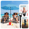 Parasol de jardin 2m avec ancrage sol et sac de transport Turquoise - VOUNOT FR