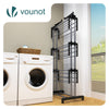 Sechoir a linge etendoir 4 niveaux 126x63x170cm noir-gris - VOUNOT FR