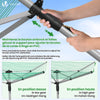 Etendoir a Linge Exterieur Rotatif avec housse de protection et Surface etendage 45m Argent Vert - VOUNOT FR