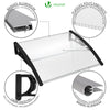 Auvent de porte marquise 120x80 cm transparent en Polycarbonate anti UV Noir - VOUNOT FR