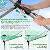 Etendoir a Linge Exterieur Rotatif avec housse de protection et Surface etendage 50m Argent Vert - VOUNOT FR