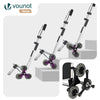 Chariot de course pliable monte escalier aluminium avec crochets noir - VOUNOT FR
