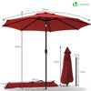 Parasol inclinable 2.70 x 2.40m avec housse de protection rouge