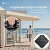 Lot de 4 dalles lestage parasol HDPE 60L eau - 100kg sable noires - VOUNOT FR