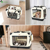 Sac transport pliable chien chat caisse cage portable 60x44x44cm beige - VOUNOT FR