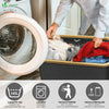 Panier a linge pliable 145L avec sac intérieur cadre bambou et couvercle gris - VOUNOT FR
