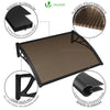 Auvent de porte marquise 120x80 cm transparent en Polycarbonate anti UV Marron - VOUNOT FR