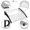 Auvent de porte marquise 100x80 cm transparent en Polycarbonate anti UV Noir - VOUNOT FR