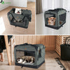 Sac transport pliable chien chat caisse cage portable 60x44x44cm gris - VOUNOT FR