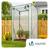 Serre de jardin Serre tomates avec grande porte enroulable bache PE renforcee 135g/m2 100x50x150cm Blanc - VOUNOT FR