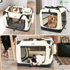 Sac transport pliable chien chat caisse cage portable 82x60x60cm beige - VOUNOT FR