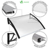 Auvent de porte marquise 120x80 cm transparent en Polycarbonate anti UV Noir - VOUNOT FR