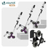 Chariot de course pliable monte escalier aluminium avec crochets noir - VOUNOT FR
