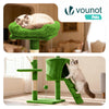 Arbre a chat 112cm multi niveaux Griffoir et niche Vert - VOUNOT FR