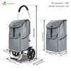 Chariot de course pliable aluminium 2 roues gris - VOUNOT FR