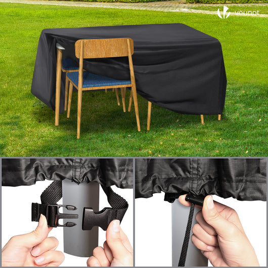 Housse Imperméable Coffre Rangement Jardin MunteLock 420D Oxford Brun - 123x55x62 Cm Avec Zip Et Ventilation
