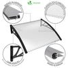 Auvent de porte marquise 100x80 cm transparent en Polycarbonate anti UV Noir - VOUNOT FR