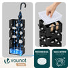 Porte-parapluies Metal avec bac de recuperation eau et 4 Crochets Motif Hexagonal 15.5 x 15.5 x 43.5 cm noir - VOUNOT FR