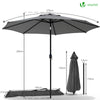 Parasol inclinable 2.70 x 2.40m avec housse de protection gris