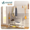 Portant a Vetements avec etagere Chaussures 8 Crochets Lateraux 110x41x147cm metal Blanc