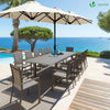 Parasol Jardin Double Aluminium 150 x 300 cm beige - VOUNOT FR